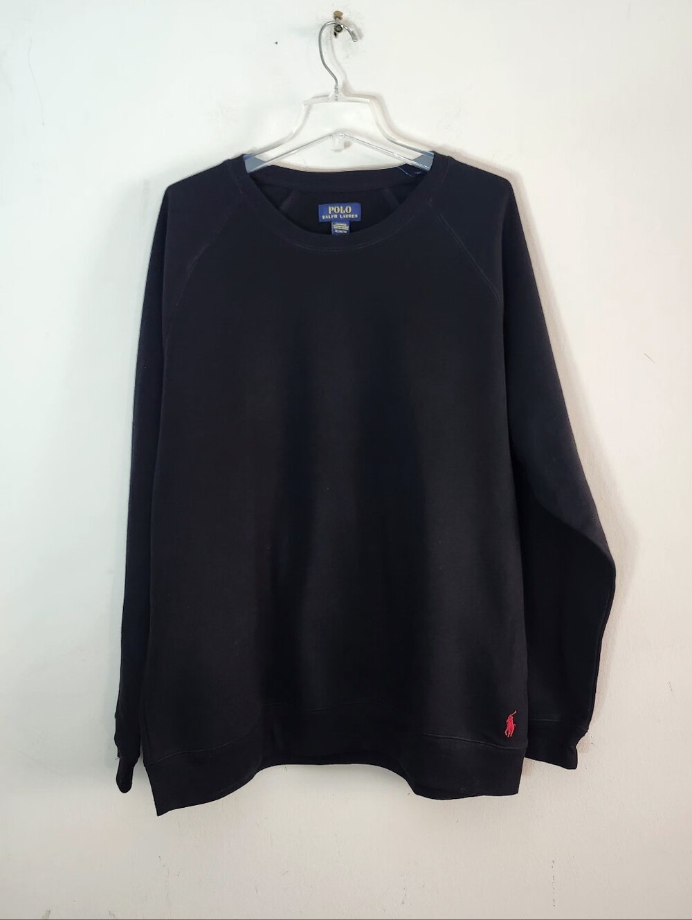 Polo by Ralph Lauren Black Crewneck Sweatshirt with Red Pony